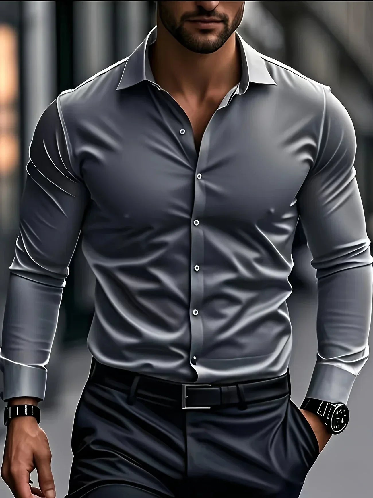 Savrani™ | Camisa elegante de mangas longas com botões
