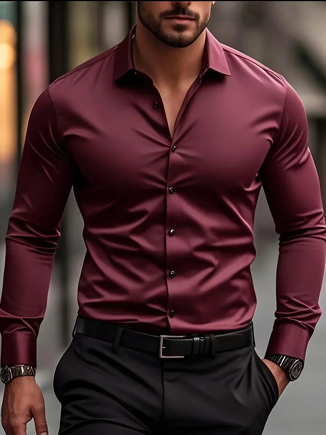 Savrani™ | Camisa elegante de mangas longas com botões