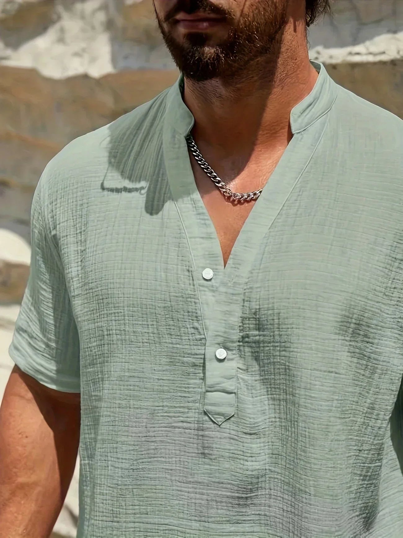 Savrani™ | Camisa de verão elegante com colarinho alto