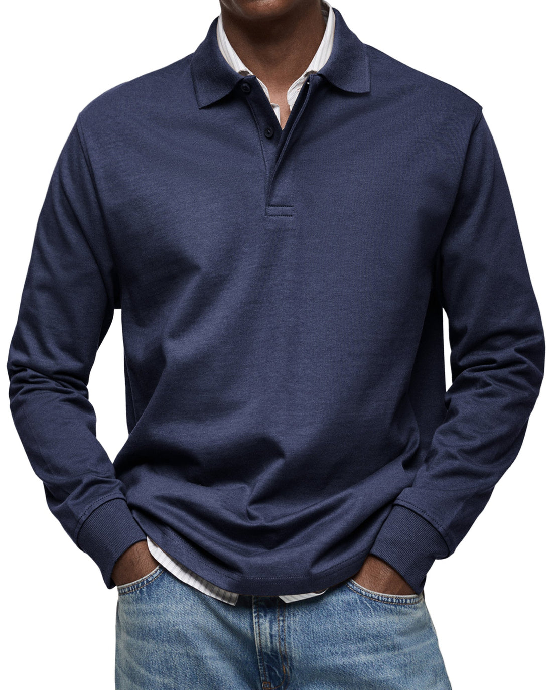 Savrani™ | Camisa polo casual de mangas longas