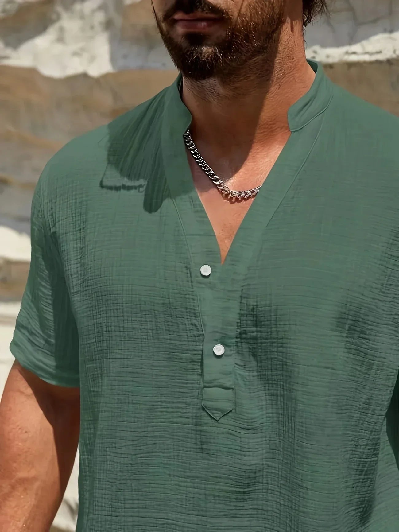 Savrani™ | Camisa de verão elegante com colarinho alto