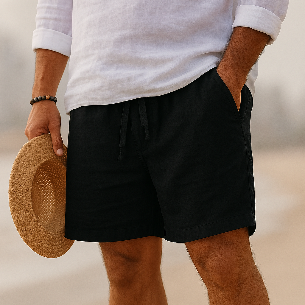 Savrani™ | Calções elegantes em linho com cintura elástica