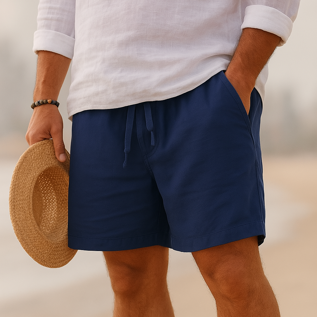 Savrani™ | Calções elegantes em linho com cintura elástica