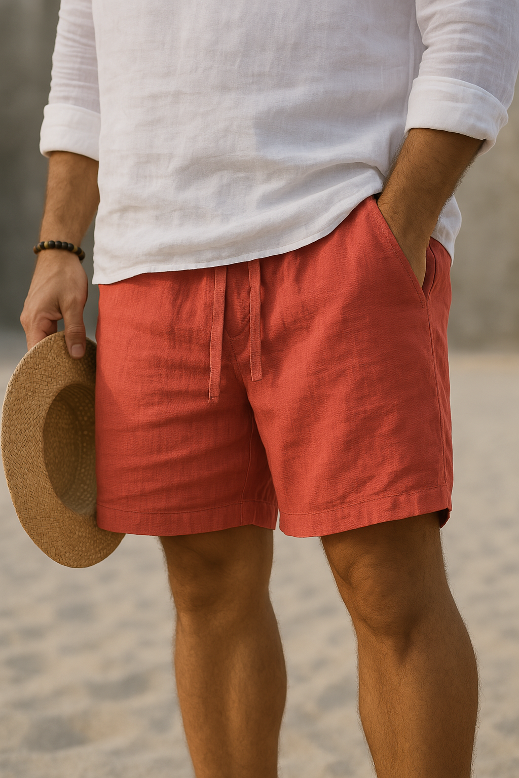 Savrani™ | Calções elegantes em linho com cintura elástica
