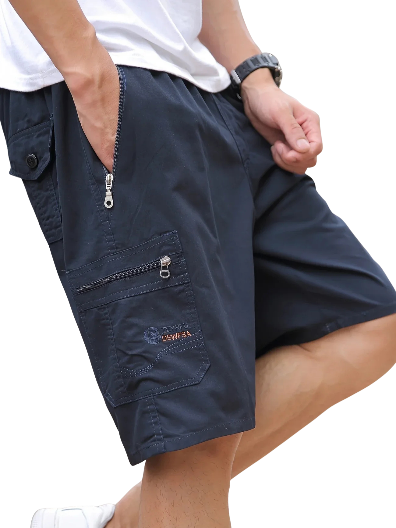 Savrani™ | Calças cargo curtas leves com bolsos