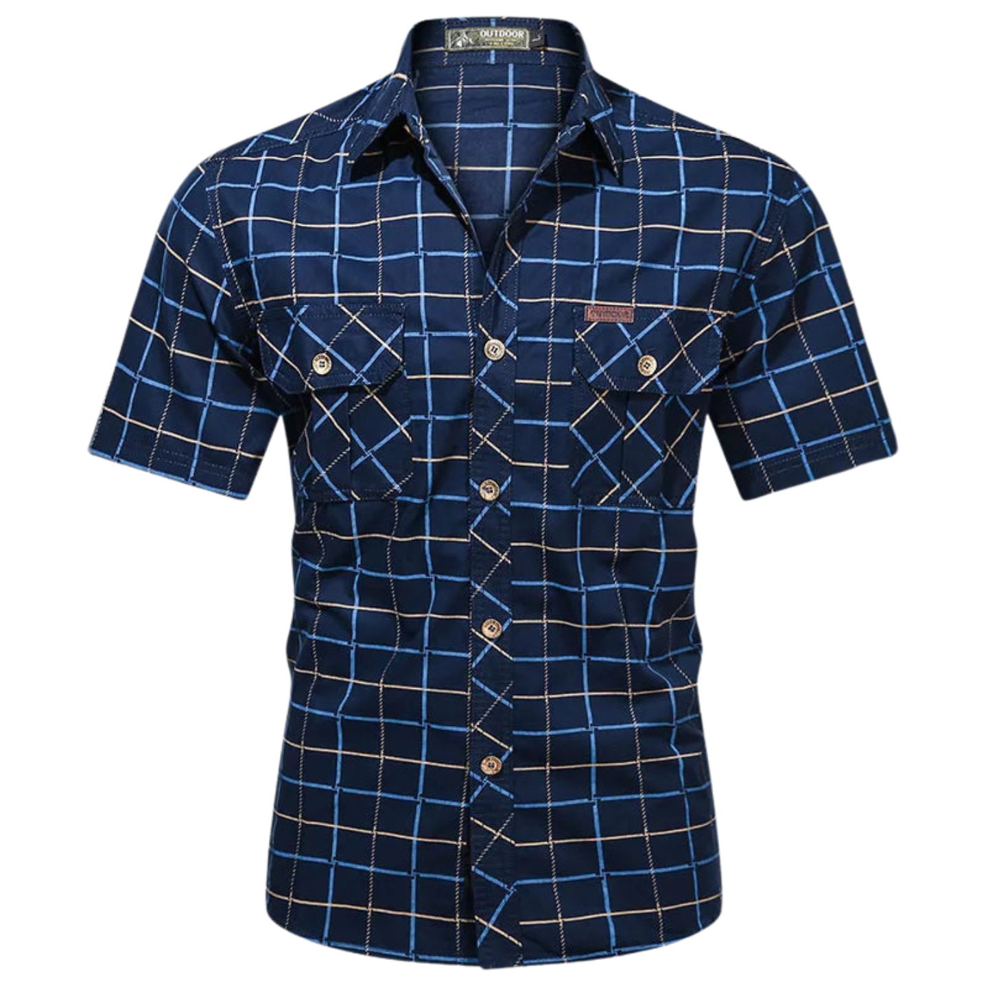 Savrani™ | Camisa elegante de manga curta xadrez