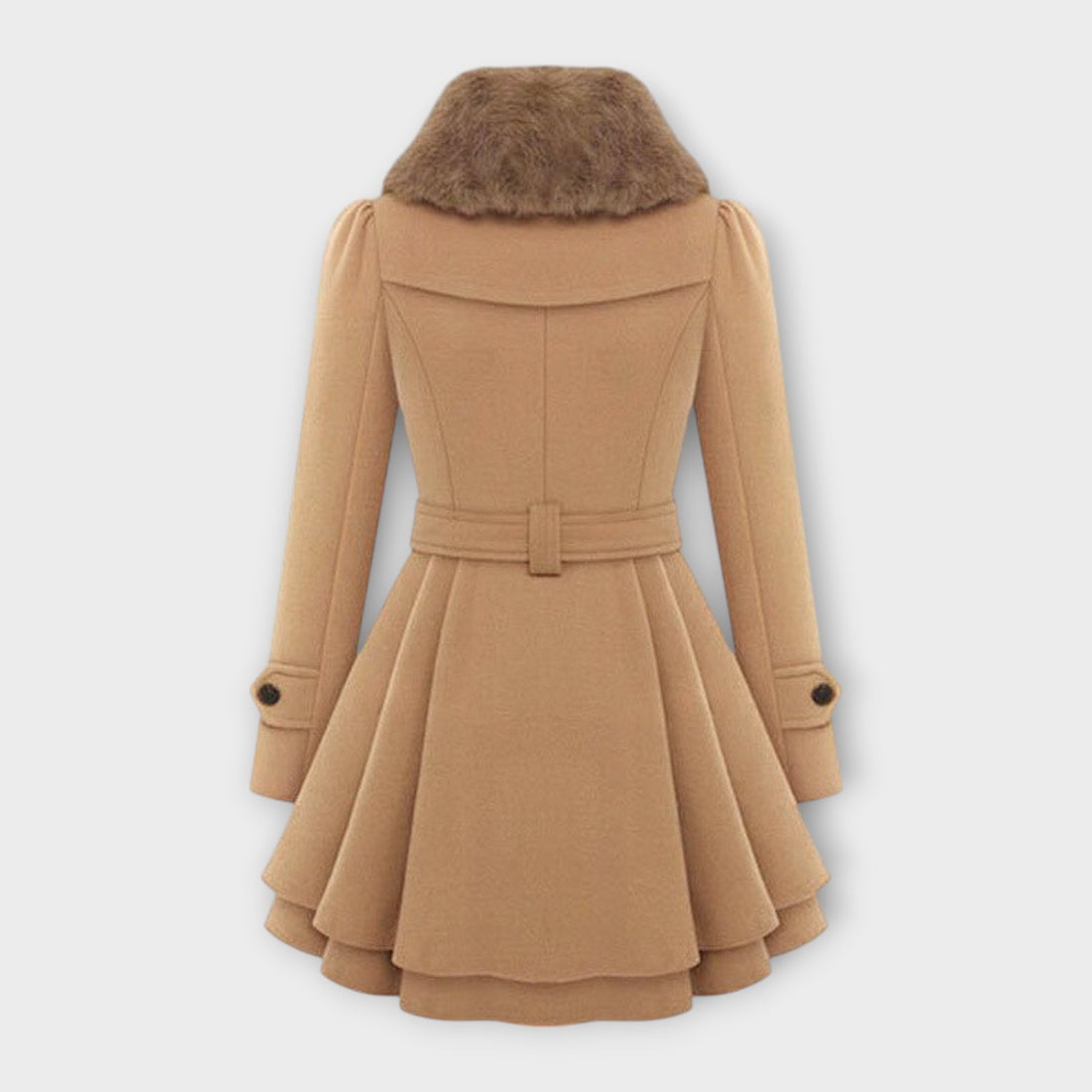 Ema - Casaco Elegante com Gola de Pele
