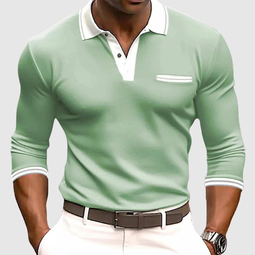 Savrani™ | Camisa com detalhes elegantes em contraste