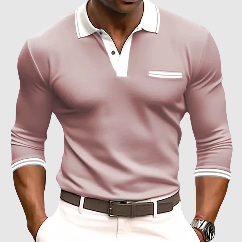 Savrani™ | Camisa com detalhes elegantes em contraste