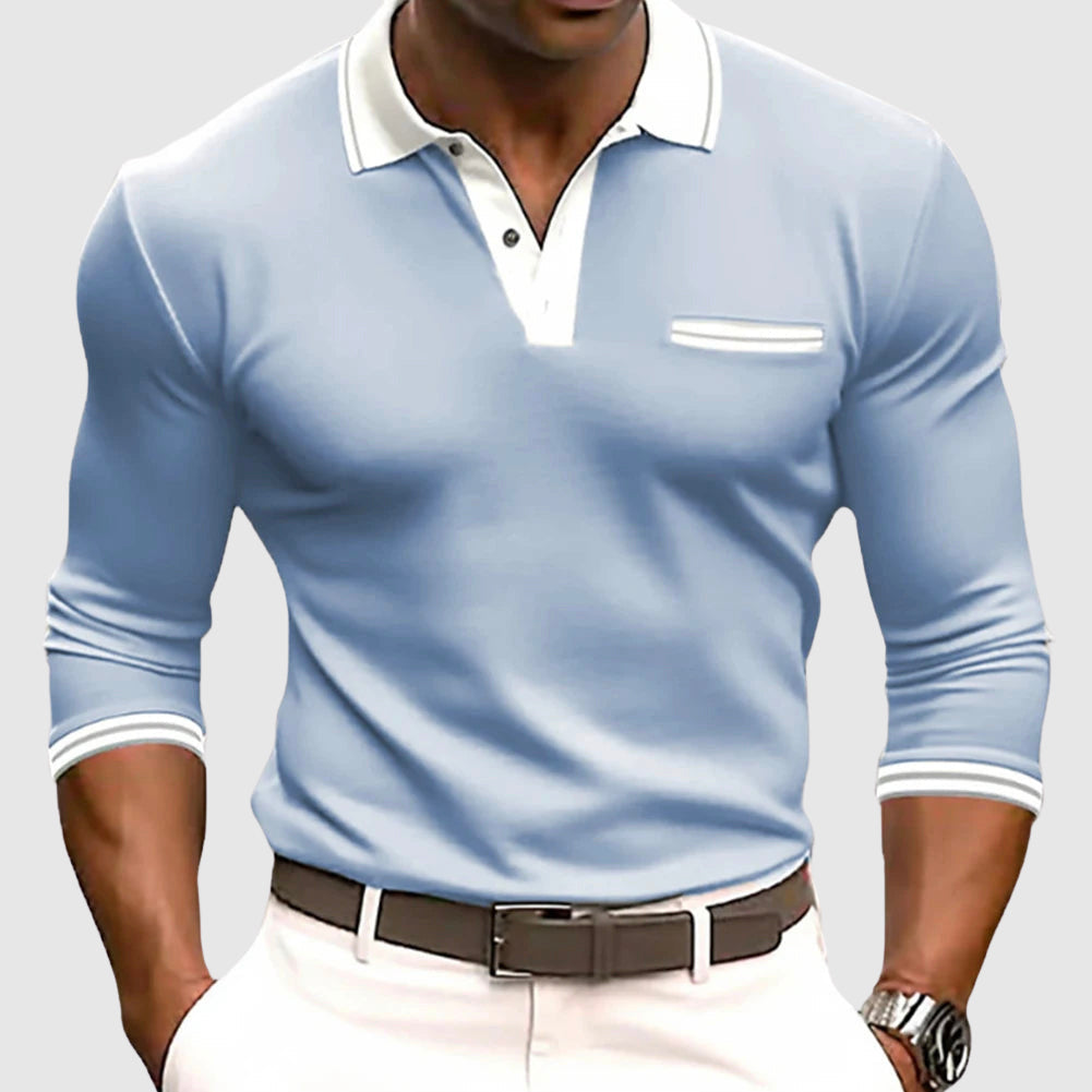 Savrani™ | Camisa com detalhes elegantes em contraste