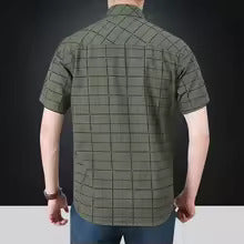 Savrani™ | Camisa elegante de manga curta xadrez