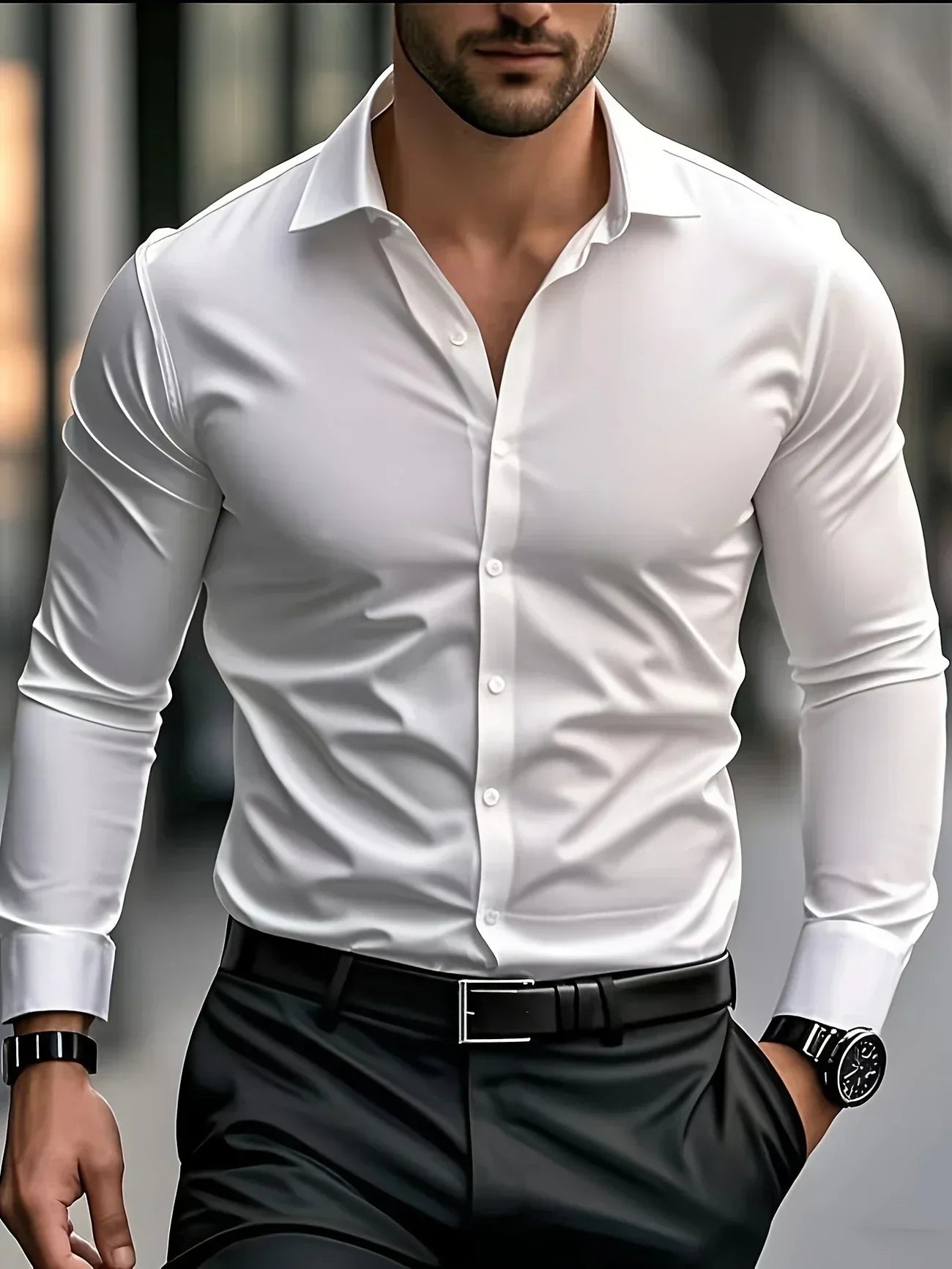 Savrani™ | Camisa elegante de mangas longas com botões