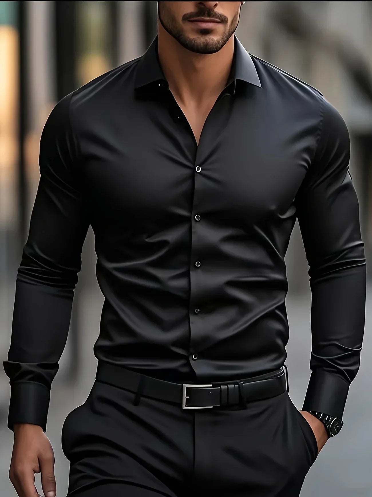 Savrani™ | Camisa elegante de mangas longas com botões