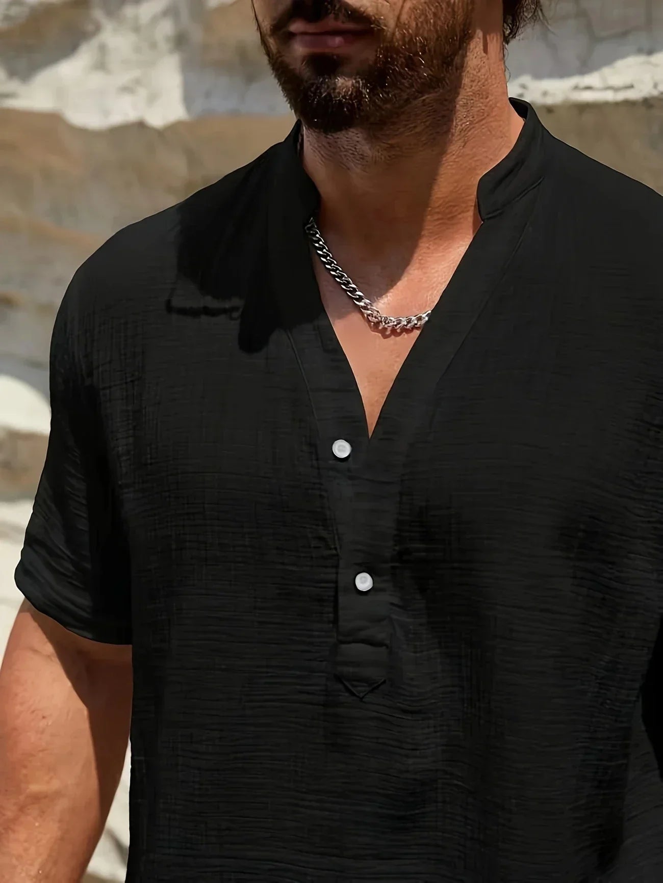 Savrani™ | Camisa de verão elegante com colarinho alto