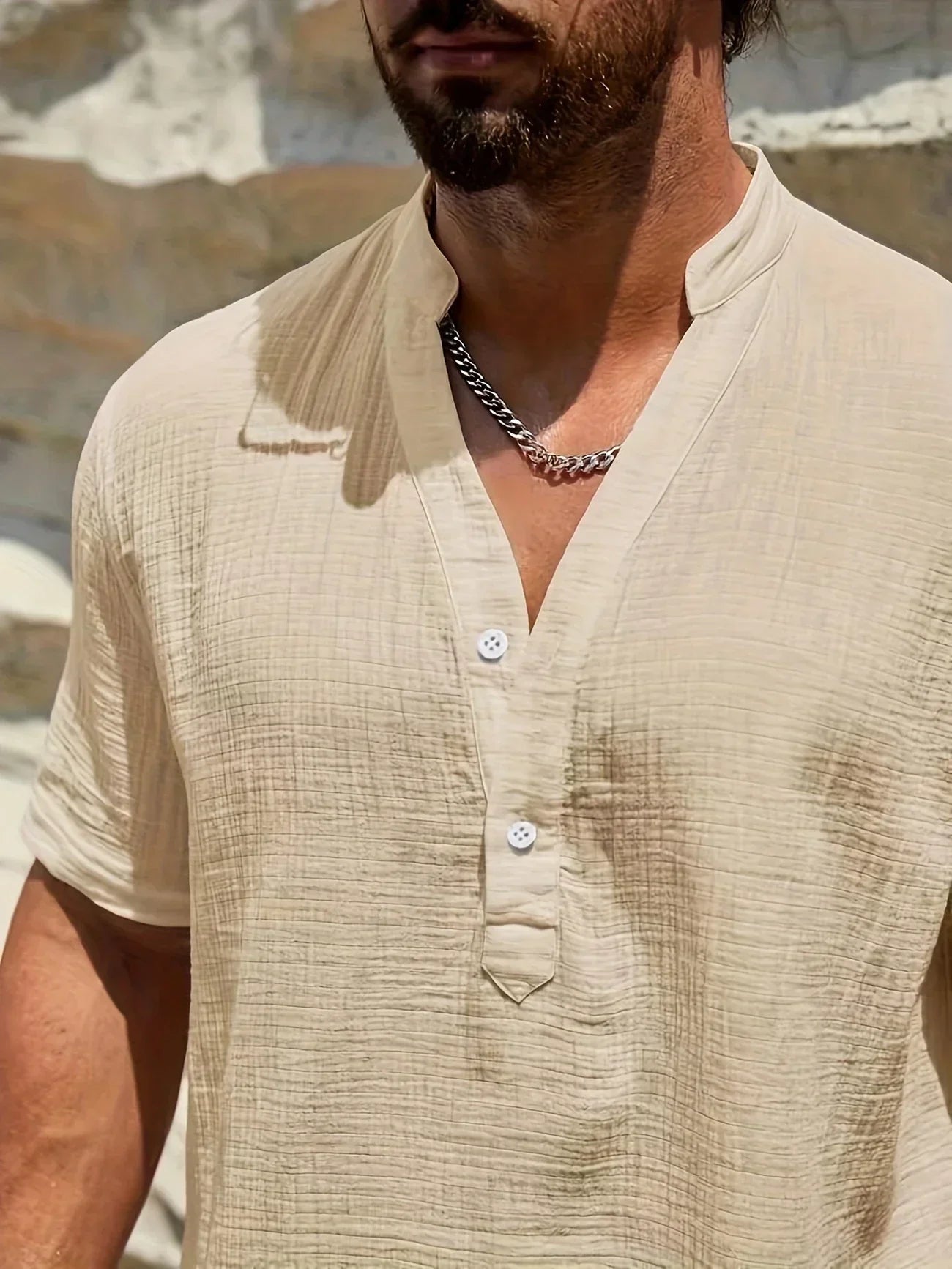 Savrani™ | Camisa de verão elegante com colarinho alto