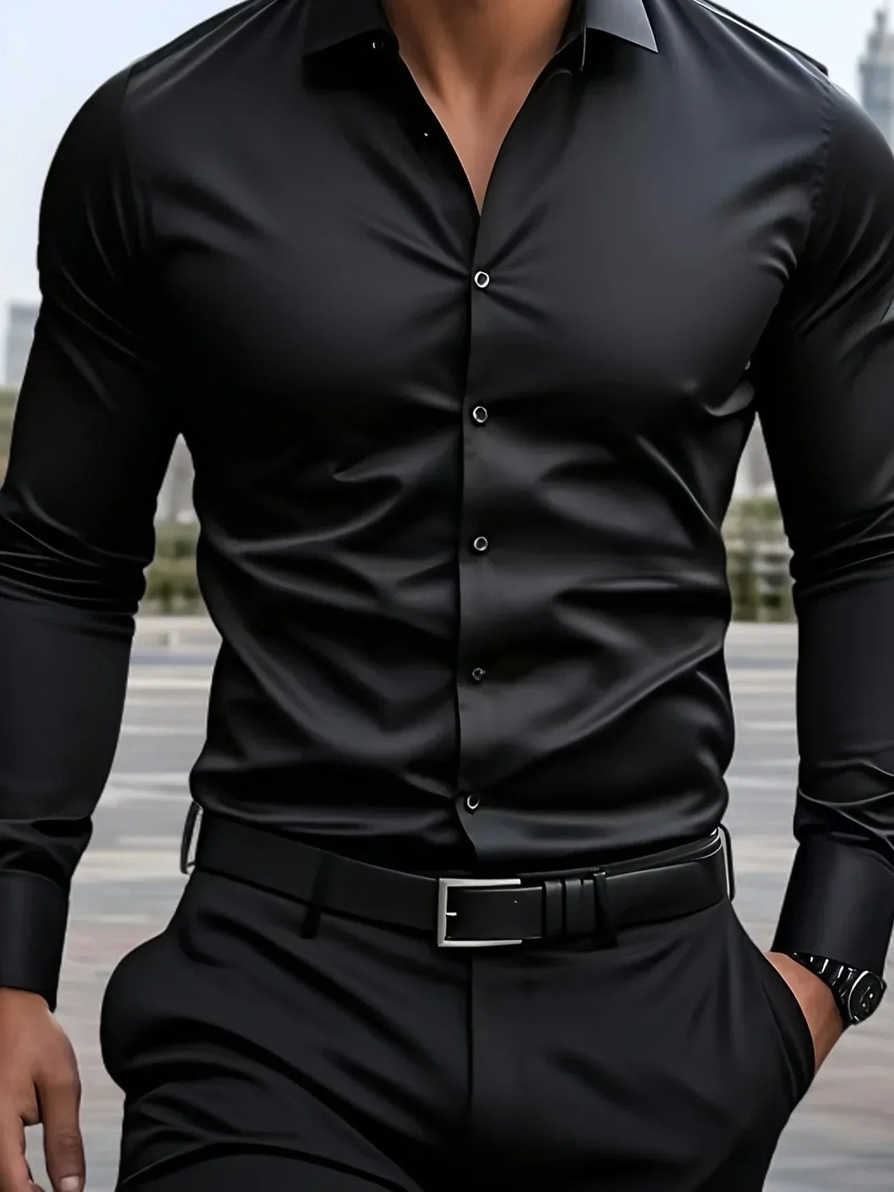 Savrani™ | Camisa elegante de mangas longas com botões
