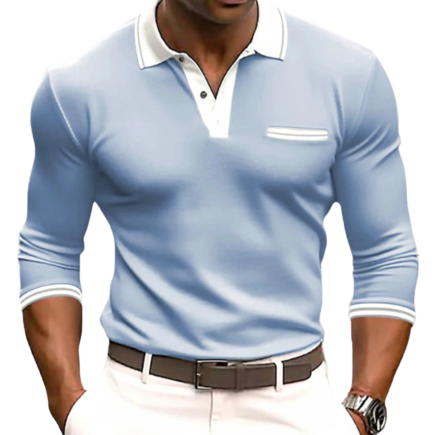 Savrani™ | Camisa com detalhes elegantes em contraste