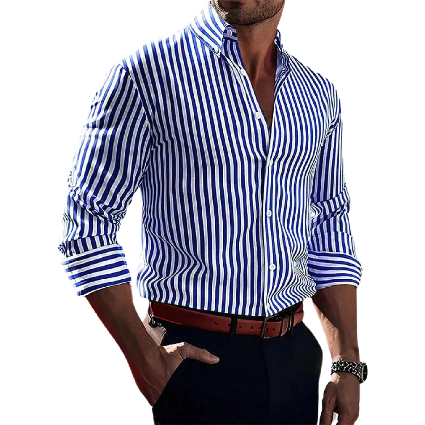 Savrani™ | Camisa Confidence às riscas