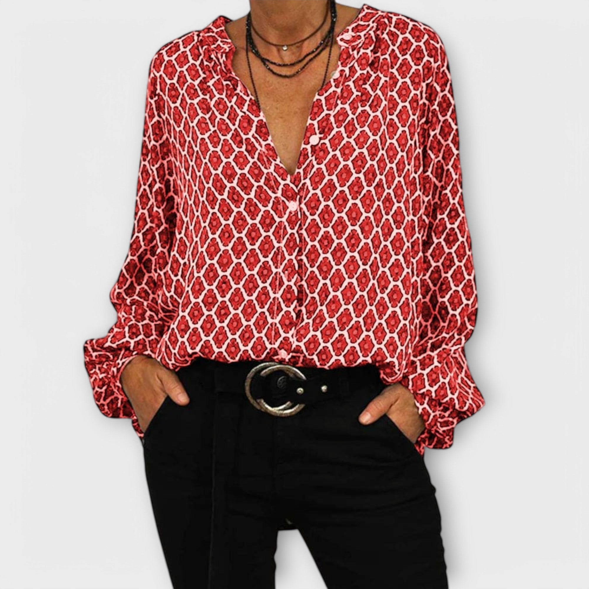 Beatriz - Blusa elegante com decote em V